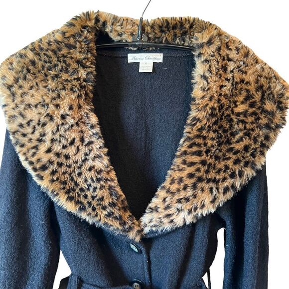 MARISA CHRISTINA 100% WOOL Cropped Tench Coat Jacket - Picture 3 of 8